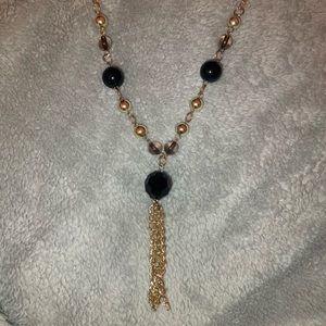 Black + Gold Bead necklace